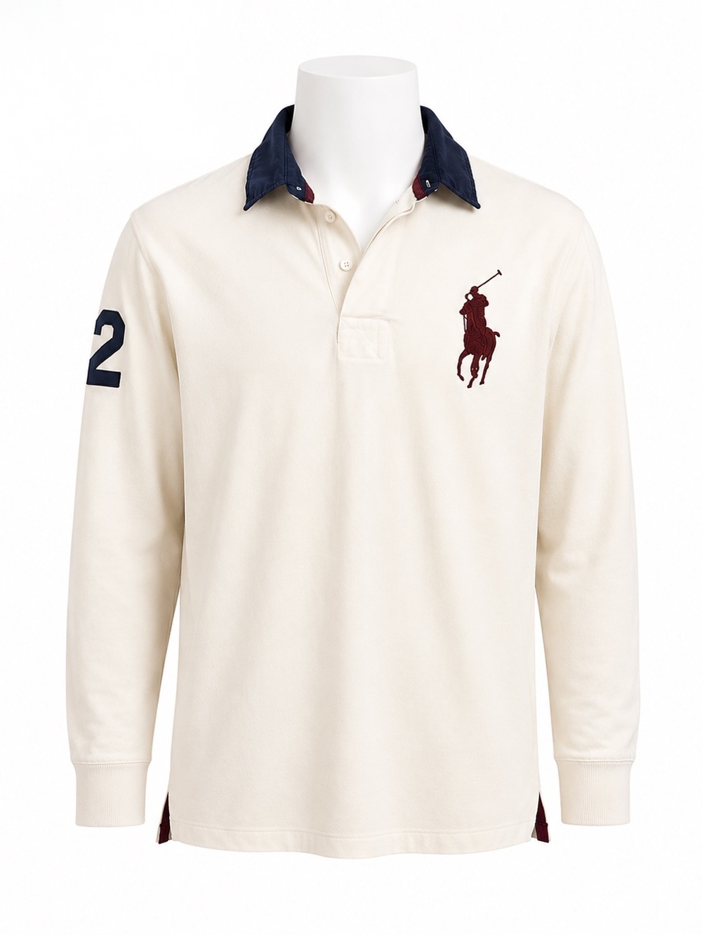 Size L Polo Ralph Lauren Men’s Big Pony Rugby Polo Shirt Y2K Preppy White